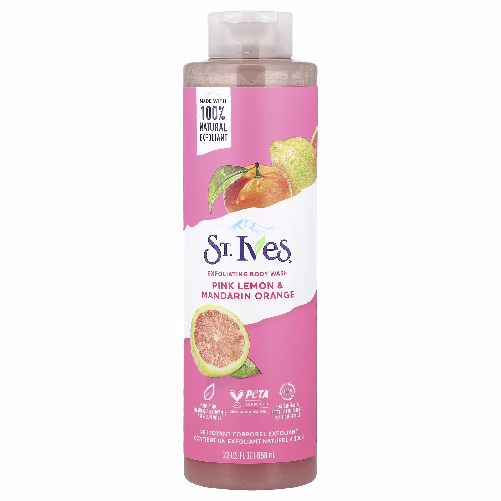 St. Ives - Exfoliating Body Wash, Pink Lemon & Mandarin Orange, 22 fl oz (650 ml)