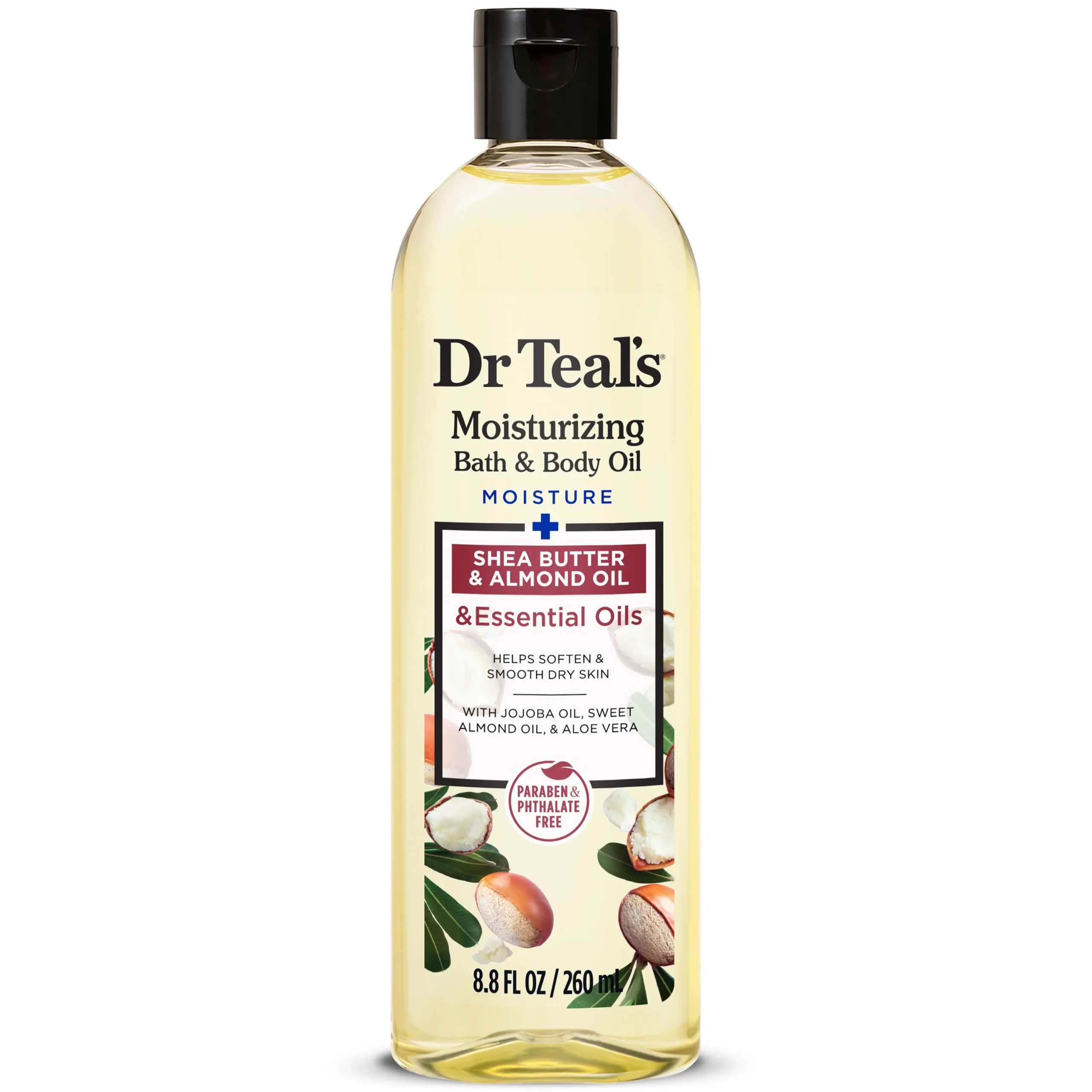 Dr Teal's - Moisturizing Bath & Body Oil, Almond + Shea Butter, 8.8 fl oz (260 ml)